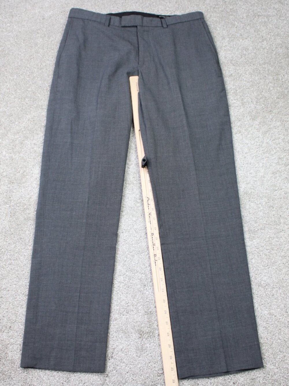 Banana Republic Pants Men 32x32 Charcoal Gray Marzotto Wool Slim Fit Performance - Picture 2 of 13